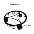 thumbnail image 5 of Scrolled Round Metal Frame Plant Caddy with Casters, Black - Saltoro Sherpi, 5 of 5