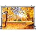 thumbnail image 2 of Fall Forest Background, Yellow Maple Leaves Photography Backdrop, Autumn Thanksgiving Day Harvest Decoration Banner Photo Booth Props,7X5ft, 2 of 2