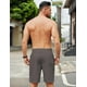 thumbnail image 5 of Pantalones cortos COOFANDY de lino para hombre, casual, cintura elástica, caqui/gris oscuro, 5 of 7