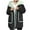 Black, variant on Women's Sherpa Lined Jackets Casual Puffer Hooded Cardigan Padded Long Sleeve Dressy Button Down Faux Suede Anorak Coat (S, Navy)