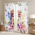 thumbnail image 3 of Feelyou Spring Flower Elf Black Out Curtains for Kids, Groovy Floral Mushroom Curtains Pack of 2 (42x63 Each), Fairy Tale Princess Bedroom Curtains, Curtains and Drapes Decor, 3 of 7