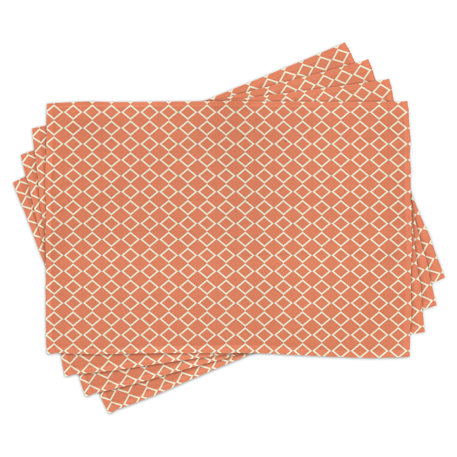 Ambesonne Geometric Place Mats Set of 4, Checkered Modern Tile ...