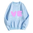 thumbnail image 4 of WREESH Couple Sweatshirts Matching Love - Lo Ve - Valentines Sweatshirts Crewneck Pullover Tops Anniversary Wedding Gifts for Him and Her Light Blue, 4 of 5