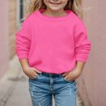 thumbnail image 2 of Girls Long Sleeve Solid Color Pullover Sport Sweatshirt Comfortable Casual Athletic Top for Children Girls and Toddlers' Pullover Hoodie Sweatshirt, 2 of 5