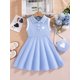 thumbnail image 3 of Vestido VARMILO azul casual para niña de 8 años, 3 of 6
