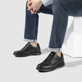 thumbnail image 3 of CMR CHAMARIPA Casual Tall Men Shoes - Elevator Sneakers - Black Leather Hidden Heel Shoes 8cm / 3.15 Inches, 3 of 8