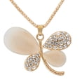 thumbnail image 3 of Cat Eye Stone Flower with Gold Chain Necklace, 3 of 4
