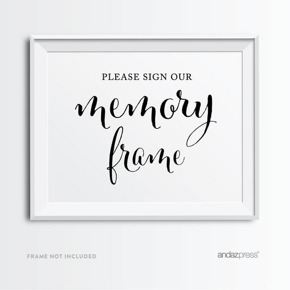 Sign Our Memory Photo Frame Formal Black & White Wedding Party Signs