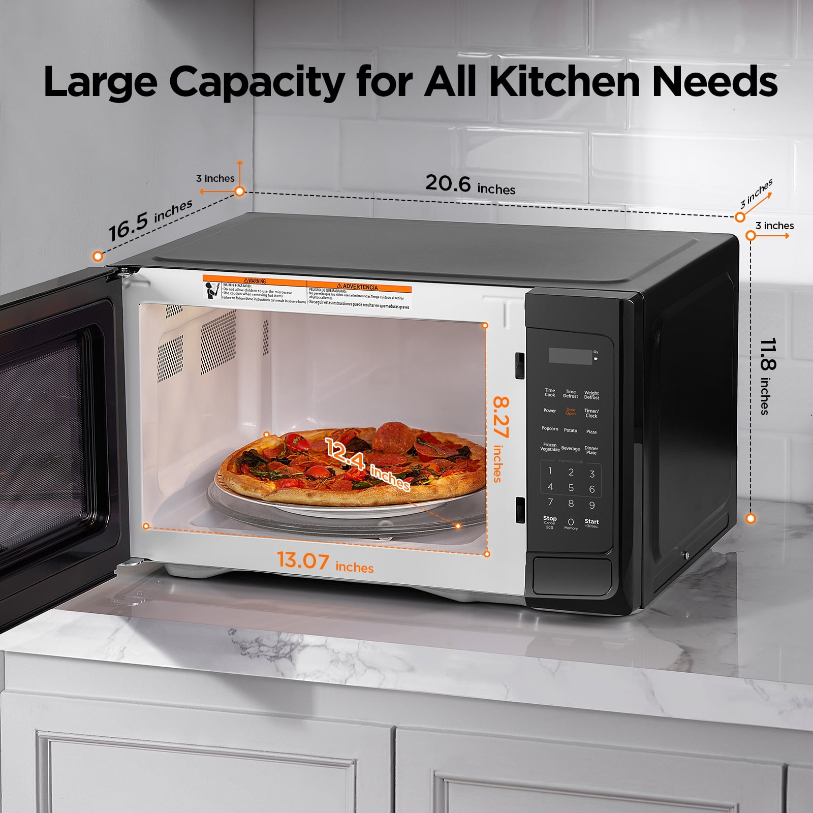 BLACK+DECKER 1.1 Cu. Ft. Microwave Oven in Stainless Steel
