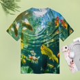 thumbnail image 4 of Lucky Koi Fish Lotus Leaf Women's T-Shirt Short Sleeve T Shirts Tops Tee Ladies Loose T, 4 of 6