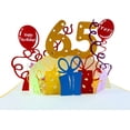 thumbnail image 1 of iGifts And Cards Happy 65th Birthday With Lots of Presents 3D Pop Up Greeting Card - Sixty-Five, Awesome, Cute, Fun, Unique, Special Occasion, Celebration, Husband, Wife, Best Friend, Congratulations, 1 of 5