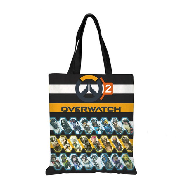 Bolsa de lona de regalo para fans del anime de Overwatch, 38 x 35 cm