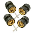 thumbnail image 1 of lionlar 8 Pieces 1/64 Scale Wheels with Car Wheels Axles for Diecast Car Model Adult Gold B, 1 of 9
