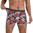 thumbnail image 3 of Men's Boxer Briefs, red flowers_A Soft Comfy Mens Underwear Boxer Briefs Breathable With Widen Waist, 3 of 7