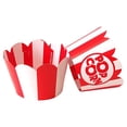 thumbnail image 2 of Popcorn Cupcake Wrappers - Red and White Striped - Cute Circus Party Supplies and Carnival Decorations - Movie Night Theme - Easy Set Up For Birthday Parties and Celebrations - Set of 48, 2 of 7