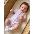 thumbnail image 6 of BemeyourBBs Newborn Baby Boy Girl Summer Clothes 0 3 6 Months Plaid Romper One Piece Outfit Short Sleeve Turn-down Collar Zipper Jumpsuits Shorts, 6 of 9