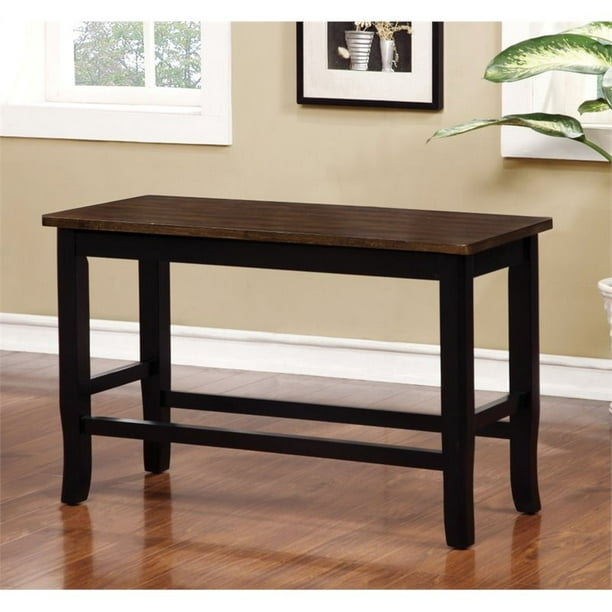 Furniture of America Delila Wood Counter Height Dining Bench in Black ...