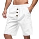 thumbnail image 1 of Pantalones cortos holgados de playa para hombre, para uso informal en verano: pantalones cortos con cintura elástica y botones, tejido de lino, aptos para actividades al aire libre y senderismo (S-, 1 of 8