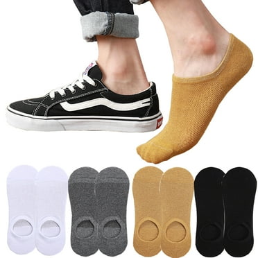 8Pack Mens No Show Socks Casual Low Cut Thin Loafers Non Slip Boat Liners Invisible Socks for Oxfords Sneakers