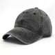 thumbnail image 1 of Gorras de béisbol lavadas de algodón vintage, sombrero de papá desgastado ajustable de perfil bajo no estructurado para hombres y mujeres(Negro)(), 1 of 5