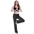 thumbnail image 4 of HDE Women's Color Block Fold Over Waist Yoga Pants Flare Leg Workout Leggings Charcoal Gray 4X, 4 of 6