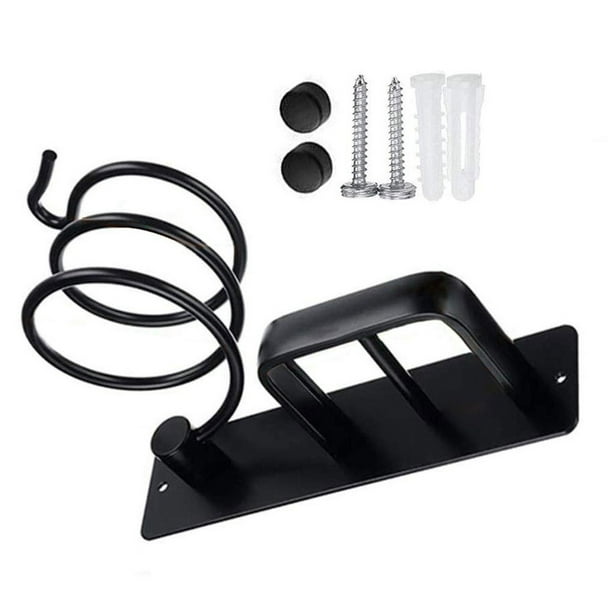 Kearding Soporte para secador de pelo, organizador de rizador de baño, soporte para secador de pelo, estante de soplador en DIY para accesorio Juegos de accesorios de baño Negro Kearding HA011391-02B