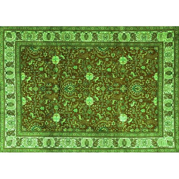 Ahgly Company Indoor Rectangle Persian Green Traditional Area Rugs, 4' x 6'