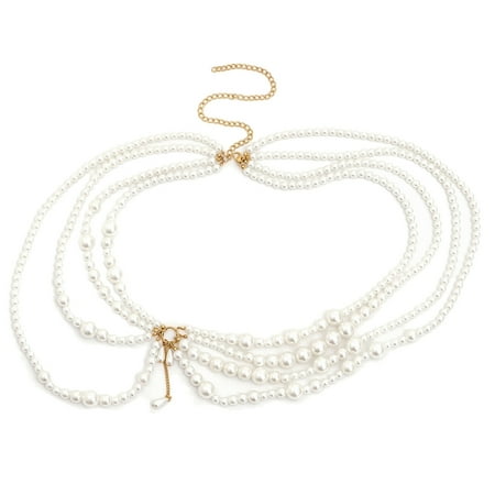 lanema Pearls Body Jewelry Chest Chain Pearls Body Chain Bra And Bottom Pearl Bra Chain