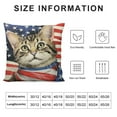 thumbnail image 5 of QZHH  of July Meow Cat Stars Celebration Throw Pillow Cover, independence Memorial Day Patriotic Decoration for Sofa Couch, 5 of 5