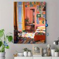 thumbnail image 4 of Qisvanset 12x16 Inch Abstract Geometric Teal Gold Circles Arches Canvas Print Wall Art, 4 of 5