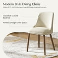 thumbnail image 4 of Dining Chairs Set of 2 Velvet Upholstered Side Chairs Solid Wood Legs Home Kitchen Ivory, 4 of 7