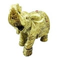 thumbnail image 2 of Thai Buddhism Noble Golden Elephant Trumpeting With Trunk Up Figurine Sculpture, 2 of 4