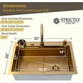 thumbnail image 7 of Strictly Sinks 33 Inch Waterfall Kitchen Sink with Glass Rinser–16 Gauge Drop In Kitchen Sink with 360° Pull-Out Faucet,Waterfall Sprayer,Wood Cutting Board,Colander,Drain & Kitchen Sink Accessories, 7 of 7