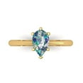 thumbnail image 2 of 1.0ct pear cut blue moissanite 18k yellow gold Bridal Wedding Engagement Promise Anniversary Ring for Women size 4, 2 of 7