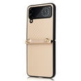 thumbnail image 2 of Allytech Galaxy Z Flip 4 Case with Shoulder Strap, Carbond Fiber Protective Anti-scratch Drop Proof Adjustable Strap Wrist Case Cover for Samsung Galaxy Z Flip 4 5G (2022)- Gold, 2 of 7