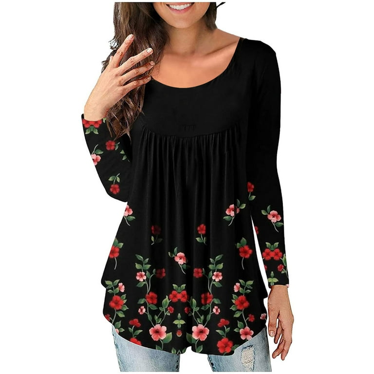 Long Sleeve Shirts for Women Trendy Casual Peasant Blouses Loose