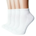 thumbnail image 2 of Socks for Women Women's Blister Wicking Ankle Quarter Cushion Cotton Socks 4 Pack for Running Tennis and Workout Short Socks Womens Socks(Color:White,Size:One Size), 2 of 5