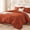 01 - Burnt Orange, variant on Grayish Blue Comforter Set King Size, 3 Pieces Boho Tassel Lightweight Bedding Comforter Sets, All Season Soft Fluffy Fringe Bed Set (104x90In Comforter & 2 Pillowcases)