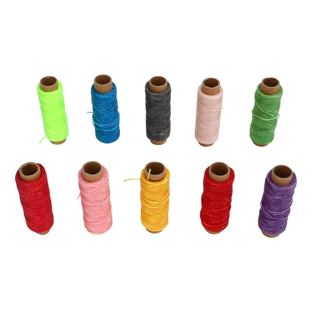Cuerda 10 Uds Hilo Encerado 50m 150D 10 Colores Hilo De Cera De Coser Compacto Portátil Para Coser A Mano Encuadernación De Libros De Cuero