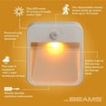 thumbnail image 3 of FYBTO MB720A Sleep Friendly Battery-Powered Motion-Sensing LED Stick-Anywhere Nightlight with Amber Color Light (1-Pack), White, 3 of 5
