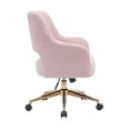 thumbnail image 4 of Modern Water and Stain Resistant Boucle Fabric Upholstered Rolling Task Chair Height Adjustable Swivel Vanity Chair, Dusty Peach, 4 of 5