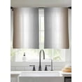 thumbnail image 3 of Sheer Curtains 45 inches Long 2 Panels Set Abstract Brown Gray Gradient Ombre Tiers Sheers Rod Pocket Small Window Short Curtains for Kitchen Cafe, Each 52" W x 45" L, 3 of 7