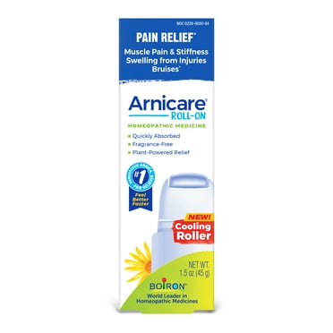 Boiron Arnicare Roll-On  with Cooling Roller, Homeopathic Medicine for Pain Relief, Muscle Pain & Stiffness, Swelling from Injuries, Bruises, 1.5 oz