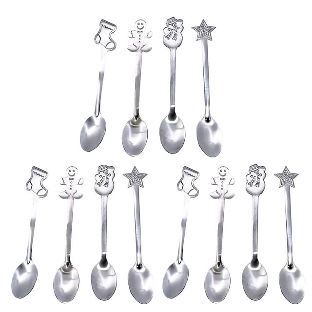 12 paquetes de cucharas creativas de café navideño cucharas de mezcla navideña cucharas de té