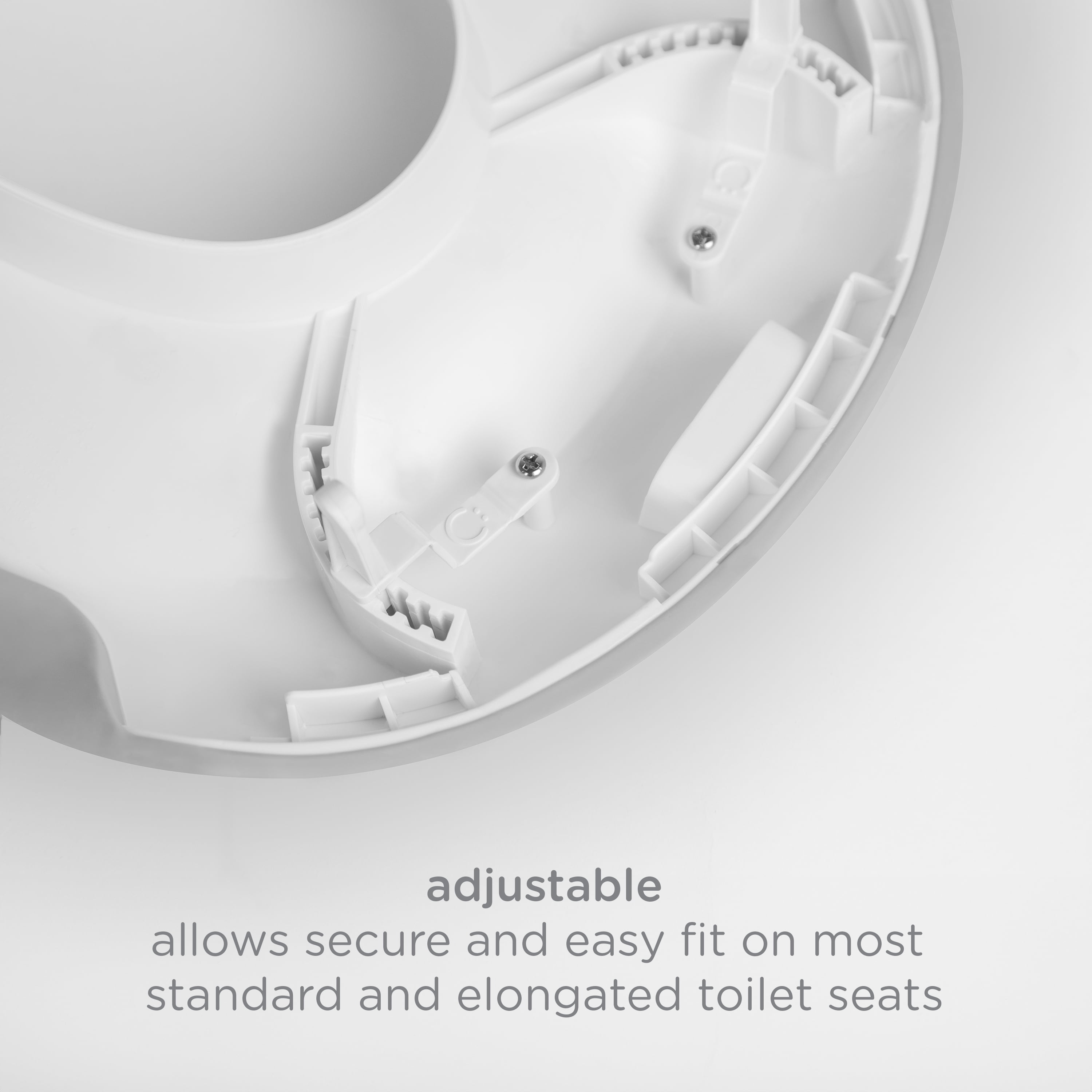 Ubbi Adjustable Toilet Trainer for Toddlers with Built-In Handles & Hanging Hook for Storage, Gray