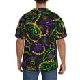 thumbnail image 5 of Sigee Neon Mardi Gras Print Men's Shirts Casual Button Down Short Sleeve Summer Beach Shirt Hawaiian Vacation Shirts Tee Shirt-Small, 5 of 7