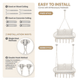 thumbnail image 6 of MoNiBloom 2-Person Hammock Chair, Hanging Hammock Macrame Swing with Cushion, Cotton Rope, Tassels, Bohemian Style Hanging Chair for Bedroom Indoor Outdoor, Beige, 6 of 8