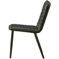 thumbnail image 4 of Bowery Hill Contemporary Leather Dining Side Chair in Antique Black (Set of 2), 4 of 6