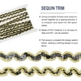 thumbnail image 4 of Uxcell 5 Yards Sequins Beaded Lace Trim 0.4 inch Braid Trim Strip for Crafts, Embellishments, Costume, Black Gold, 4 of 6