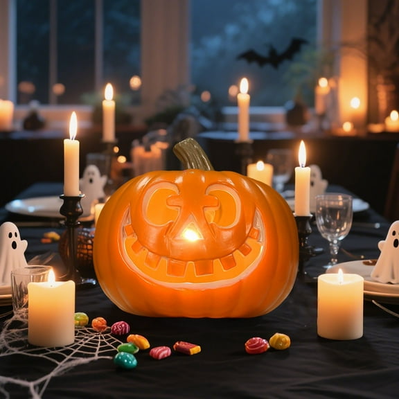 Halloween Decorative Pumpkin Light - Battery Operated for Indoor and Outdoor Displays Ideal for Porch Yard and Tabletop during Halloween and Thanksgiving Celebrations